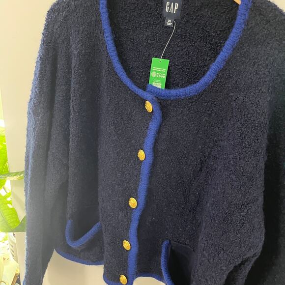 NEW Gap Navy Blue Boucle Sweater Size XL - Picture 4 of 7